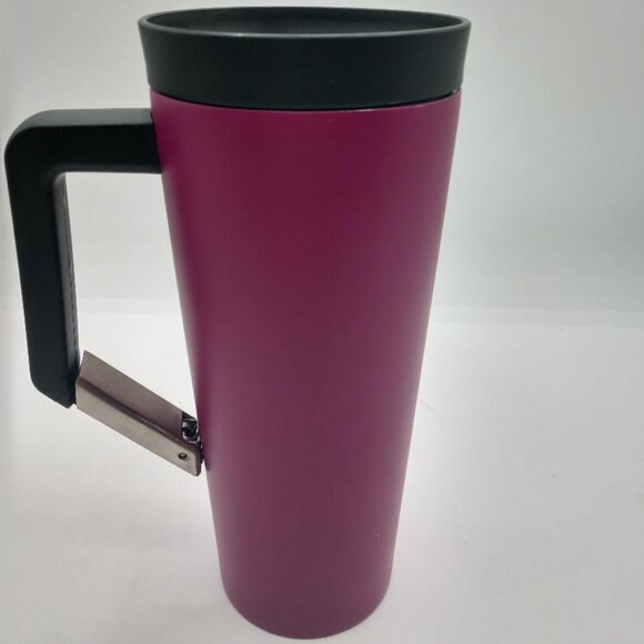 Starbucks Magenta Vacuum Stainless Steel Tumbler Clip on Handle 16 OZ Thermos - Picture 2 of 9